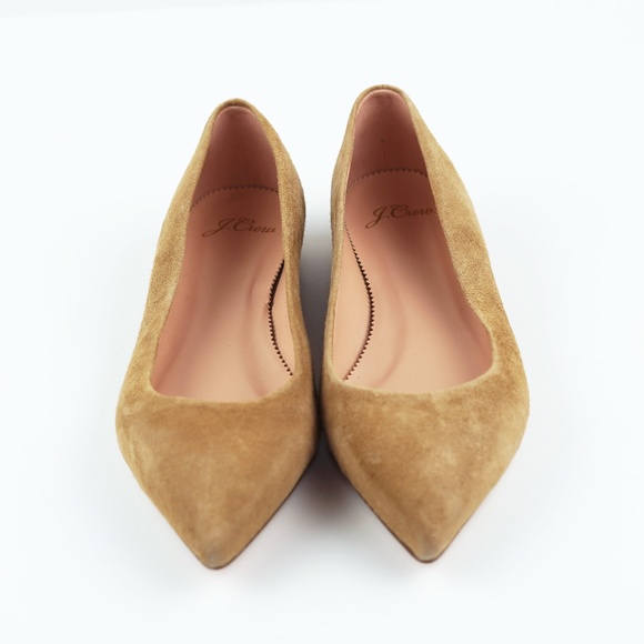 New JCREW Pointed-toe flats in suede Ashen Brown - Picture 3 of 5